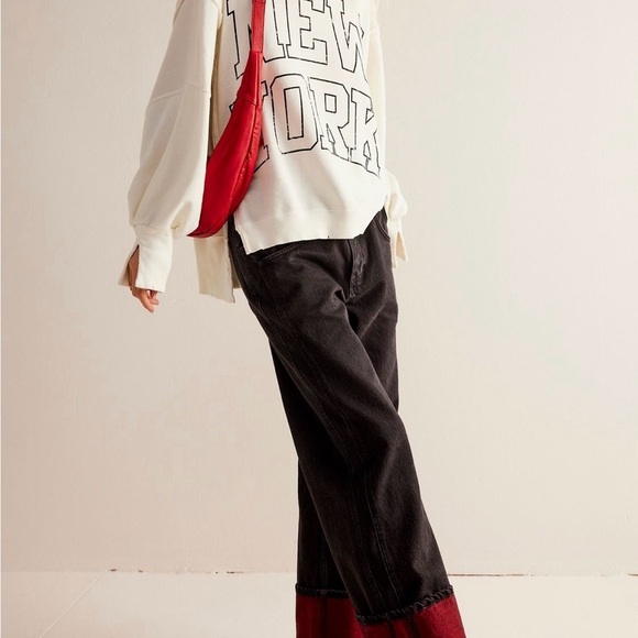 Free People Cream New York Pullover Sweatshirt - Picture 3 of 6